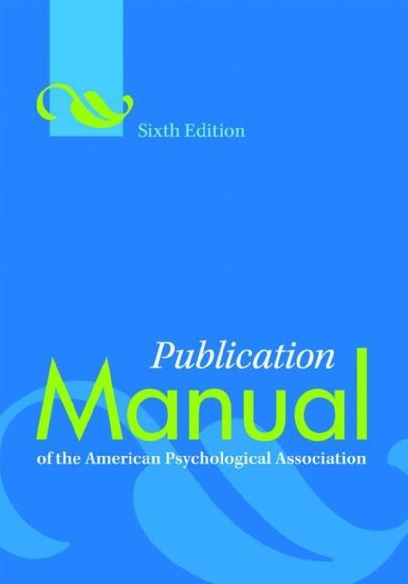 American Psychological Association Publication Manual Of American Psycholog