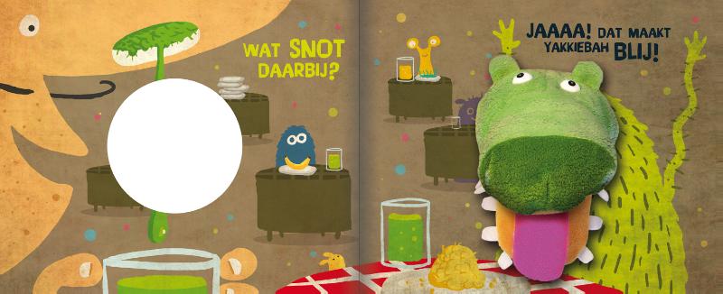 Handpopboek yakkiebah houdt van vies / Handpopboek achterkant
