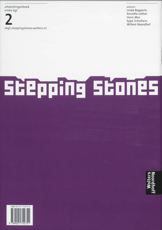 Uitwerkingenboek 2 Vmbo kgt Stepping Stones achterkant