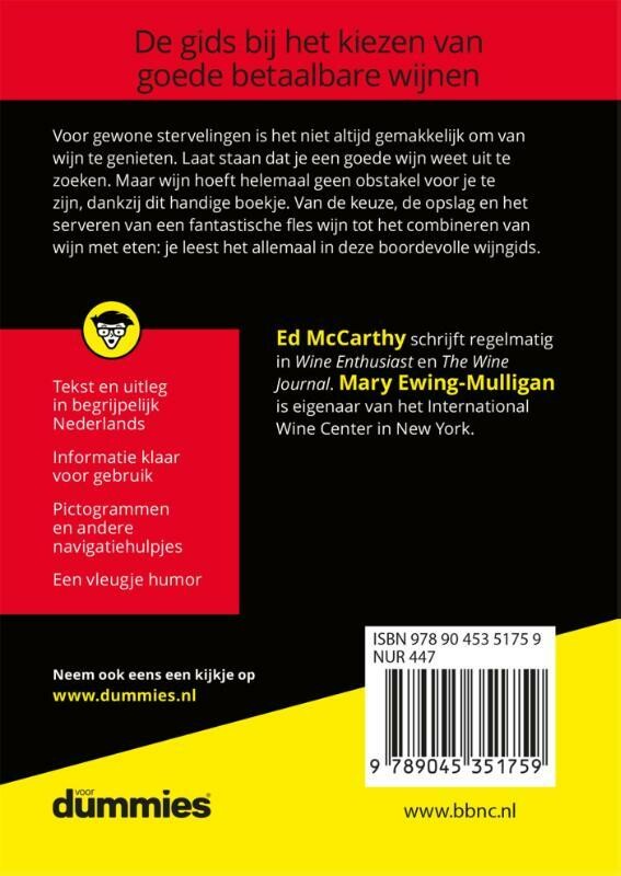 De kleine wijn voor Dummies / Voor Dummies achterkant