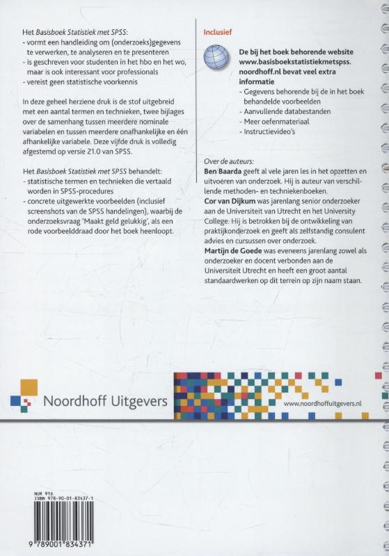 Basisboek statistiek met SPSS achterkant