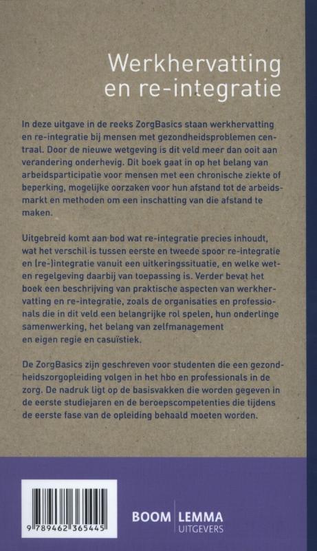 Werkhervatting en re-integratie / ZorgBasics achterkant