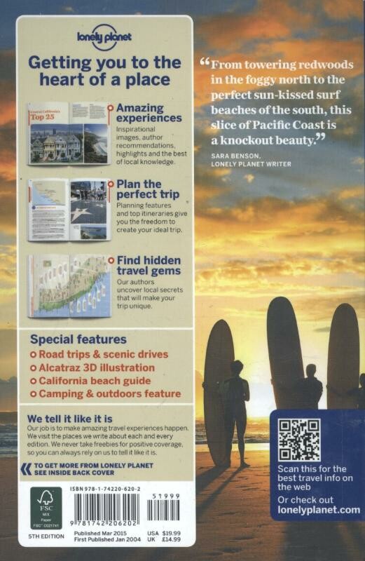 Lonely Planet Coastal California dr 5 achterkant