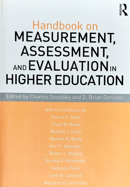 Charles Secolsky Handbook On Measurement, Assessment, And Evaluation In Higher Education