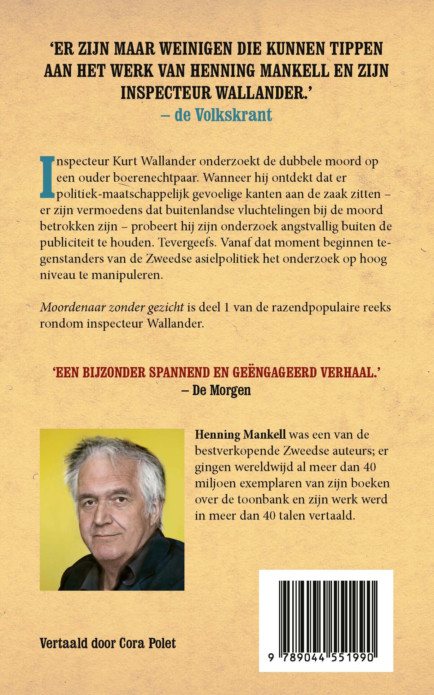 Moordenaar zonder gezicht / Wallander / 1 achterkant