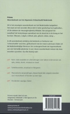 Woordenboek van het Algemeen Onbeschaafd Nederlands / Prisma Woordenboek achterkant