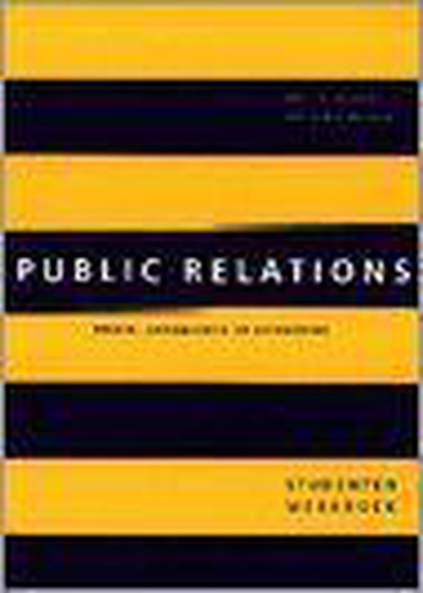 PUBLIC RELATIONS STUDENTEN WERKBOEKBIJ P R GROENENDIJK (B905)