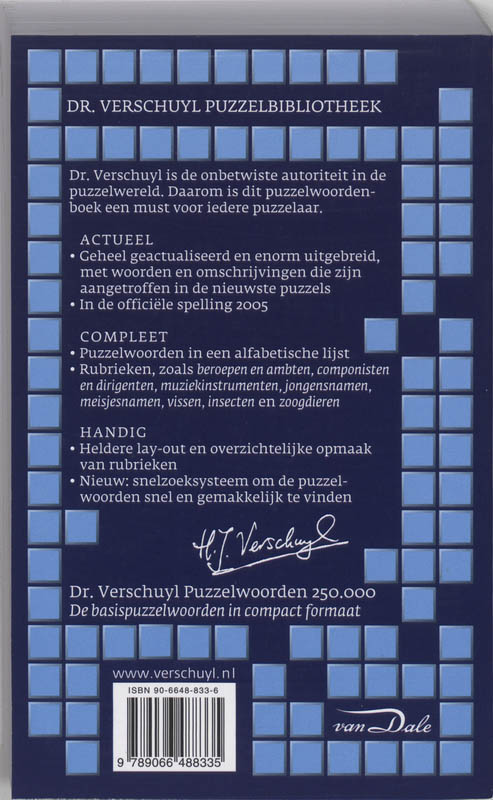 Dr Verschuyl 250000 Puzzelwoorden achterkant