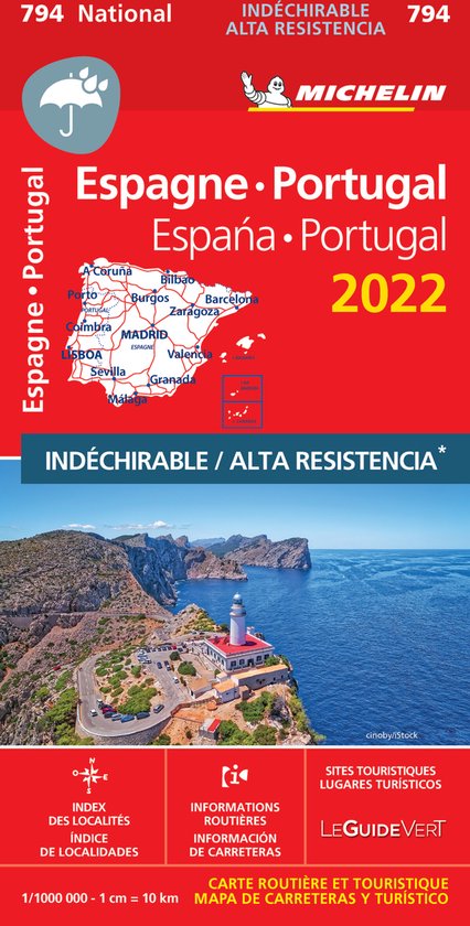 Nationale kaarten Michelin - Michelin 794 Spanje scheurvast 2022