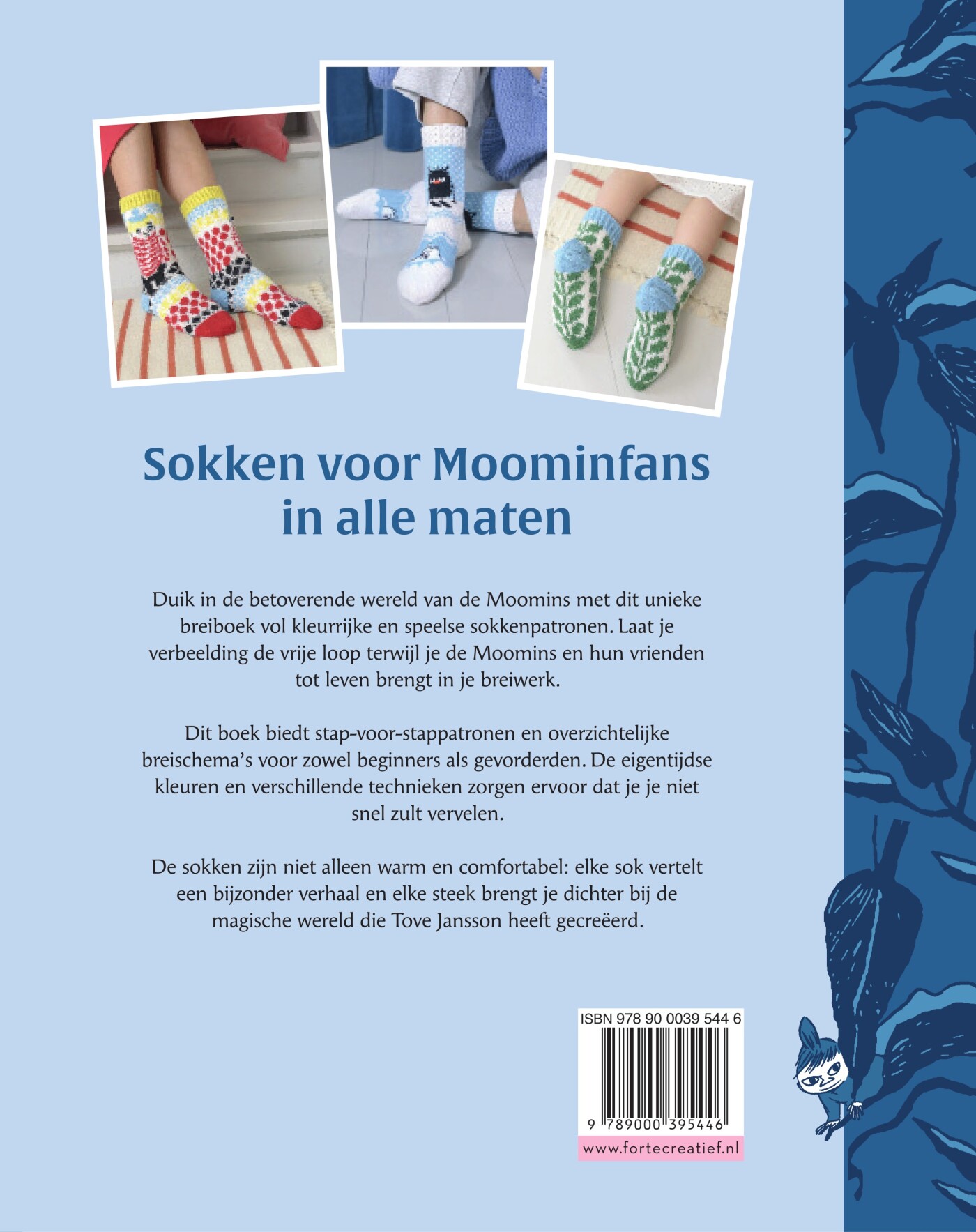 Moomin sokken breien achterkant