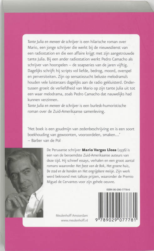 Tante Julia en meneer de schrijver - Mario Vargas Llosa achterkant