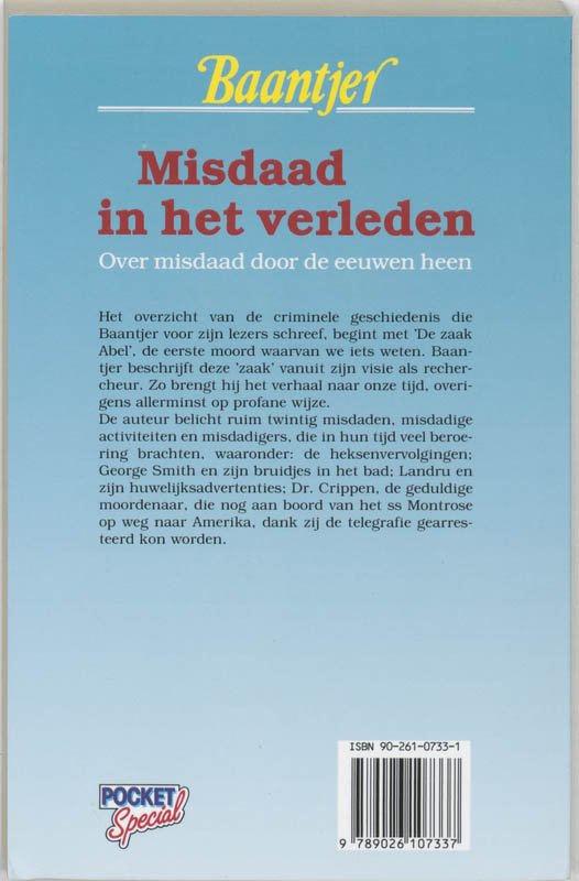 Misdaad in het verleden achterkant