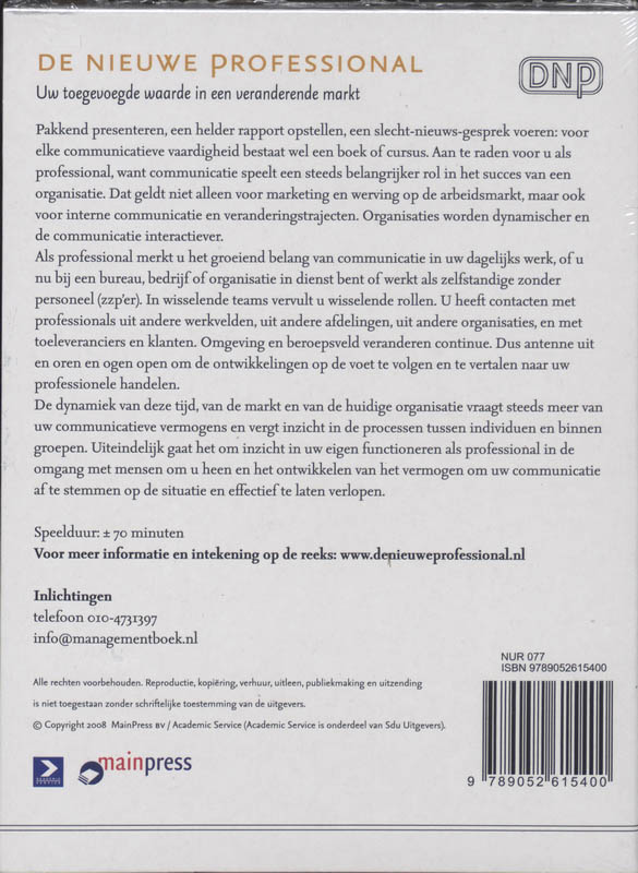 De professional als communicator (luisterboek) achterkant