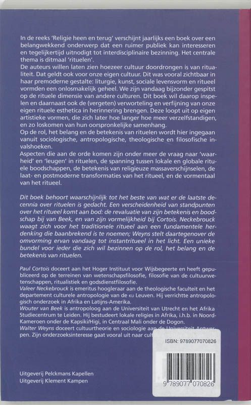 Maskers, Missen En Meesters achterkant