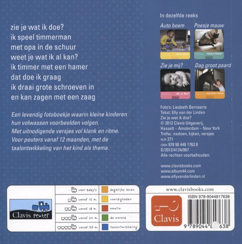 Zie je wat ik doe? / Clavis peuter achterkant