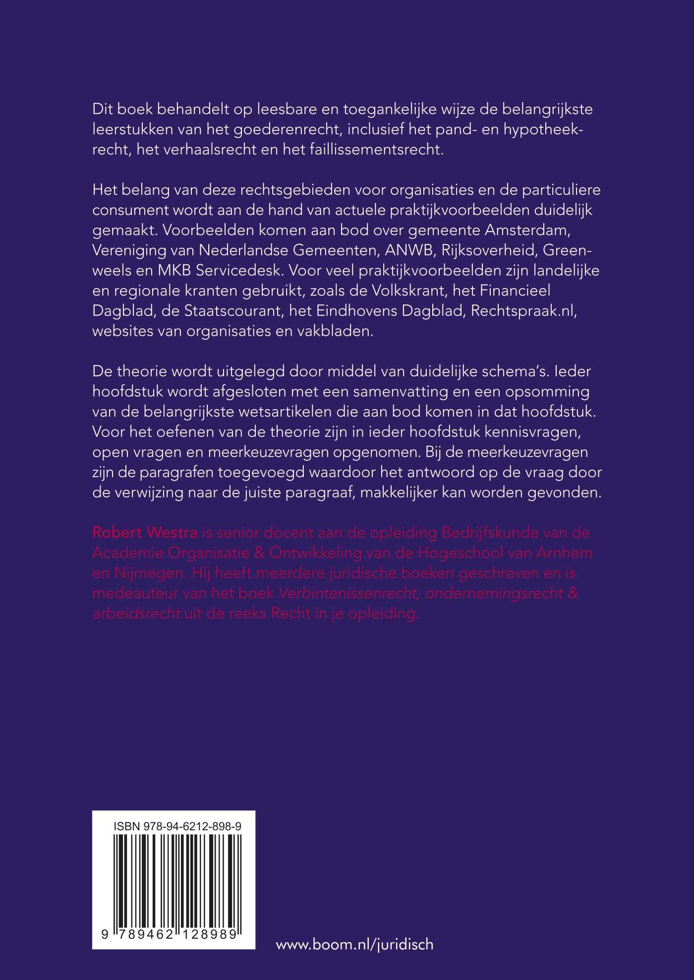 Goederenrecht / Recht in je opleiding achterkant