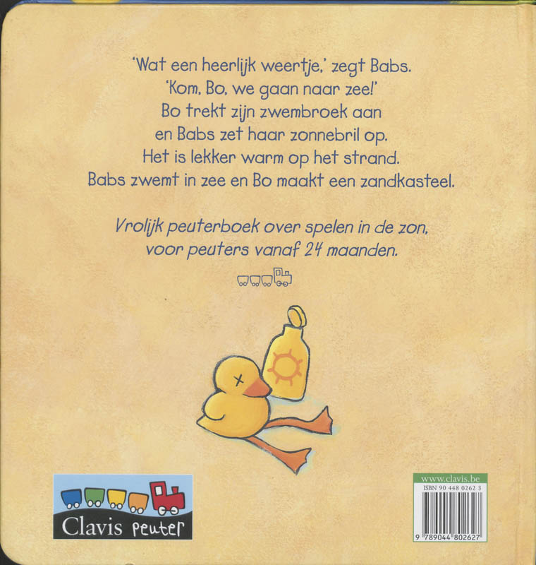 Bo en Babs in de zon / Clavis peuter achterkant
