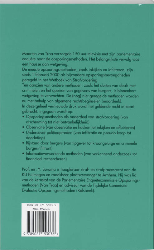 Buitengewone opsporingsmethoden / Studiepockets strafrecht / 34 achterkant