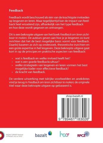 Feedback om leren zichtbaar te maken - beknopte uitgave / Beknopte uitgave achterkant