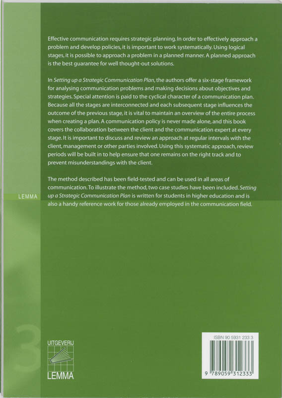 Setting up a Strategic Communication Plan achterkant