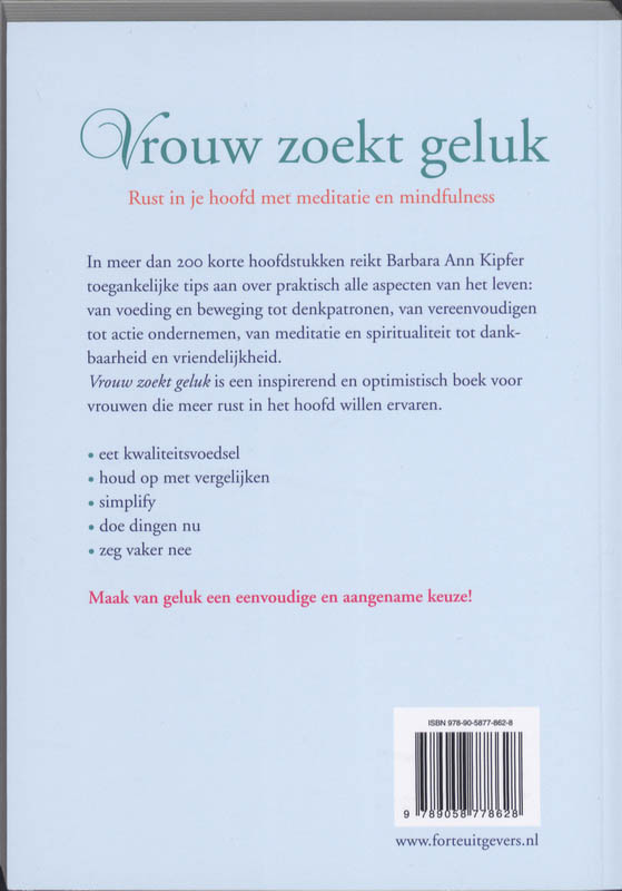 Vrouw Zoekt Geluk achterkant