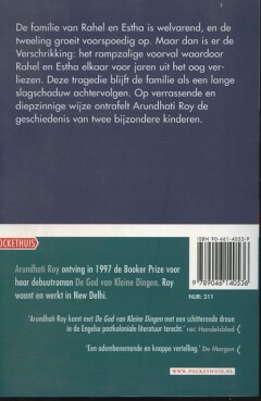 De God van Kleine Dingen / Pockethuis achterkant