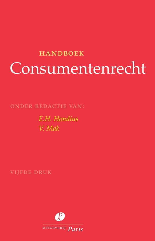 E.H. Hondius Handboek Consumentenrecht