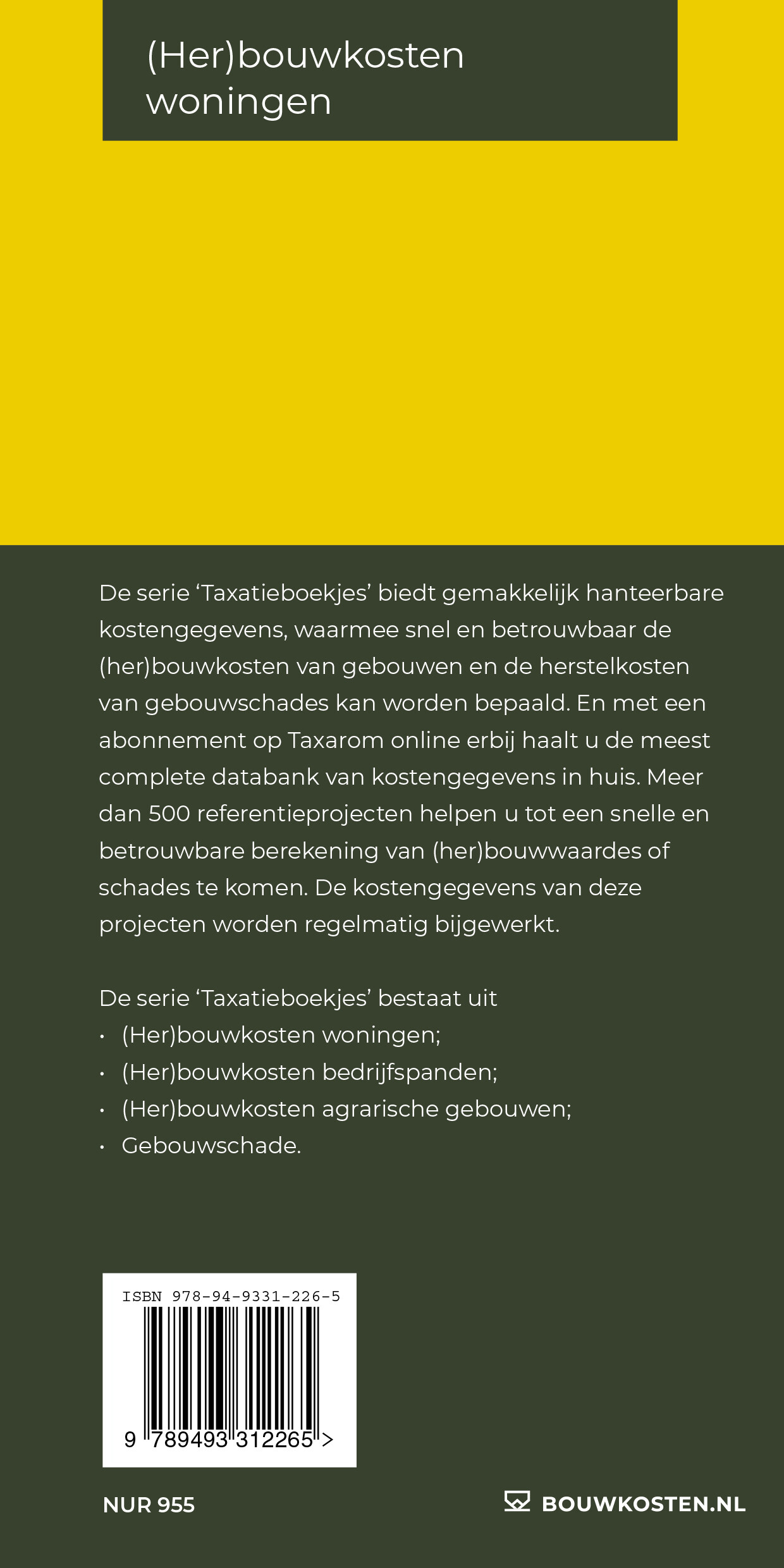 (Her)bouwkosten woningen 2024 / Taxatieboekje achterkant