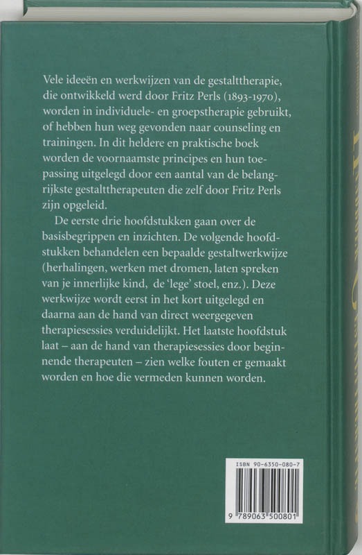 Handboek Gestalttherapie achterkant