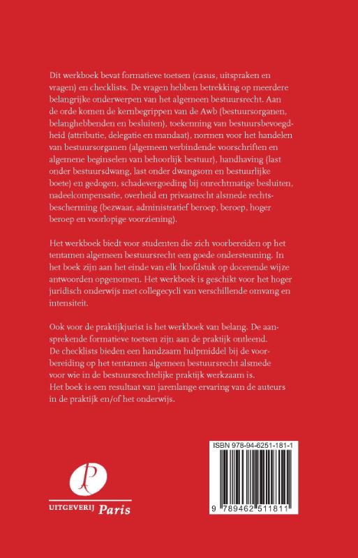Werkboek algemeen bestuursrecht achterkant