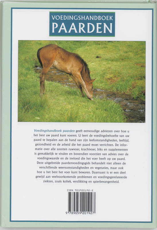Voedingshandboek paarden achterkant