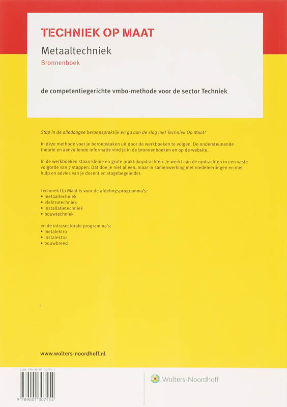 Techniek op maat Bronnenboek Metaaltechniek Techniek op maat Bronnenboek Metaaltechniek achterkant