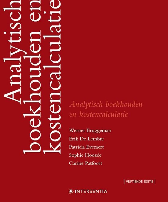 Analytisch boekhouden en kostencalculatie