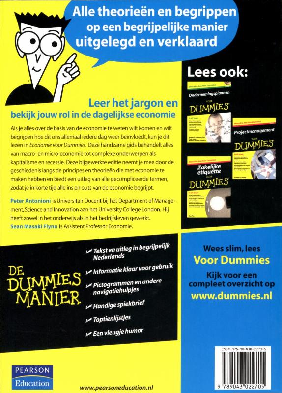 Economie voor Dummies / Voor Dummies achterkant