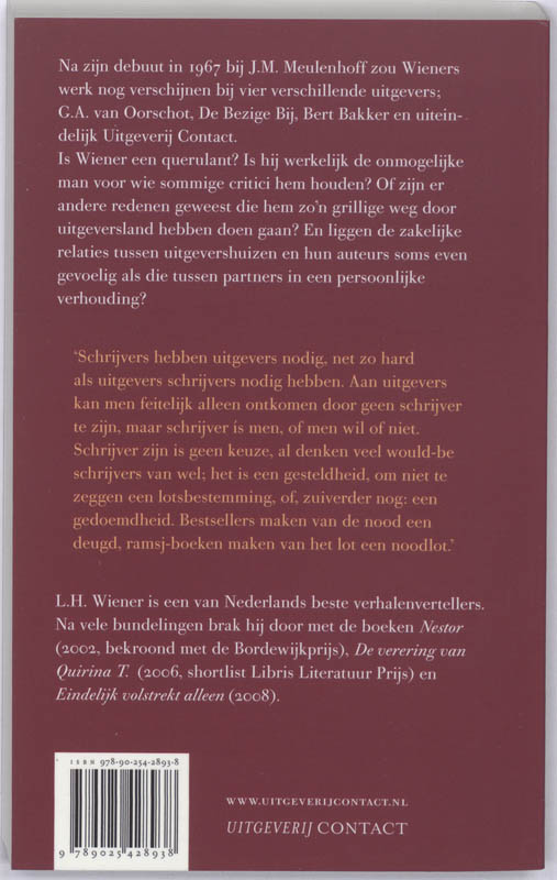 Herinneringen aan mijn uitgevers achterkant