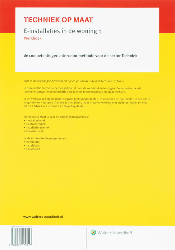 Techniek op maat  -  E-installaties in de woning 1 Werkboek achterkant