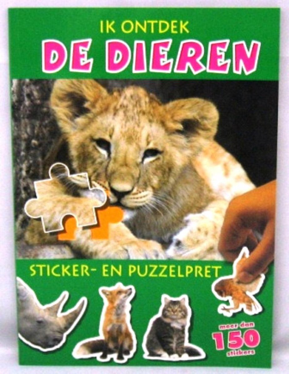 Dieren, sticker- en puzzelpret