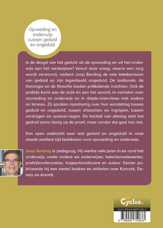 Opvoeding en onderwijs tussen geduld en ongeduld achterkant