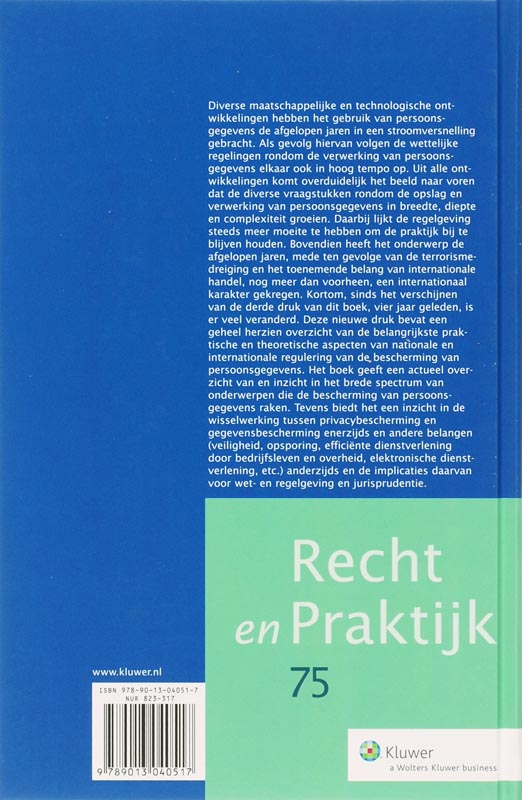 Privacyregulering in theorie en praktijk / Recht en praktijk / 75 achterkant