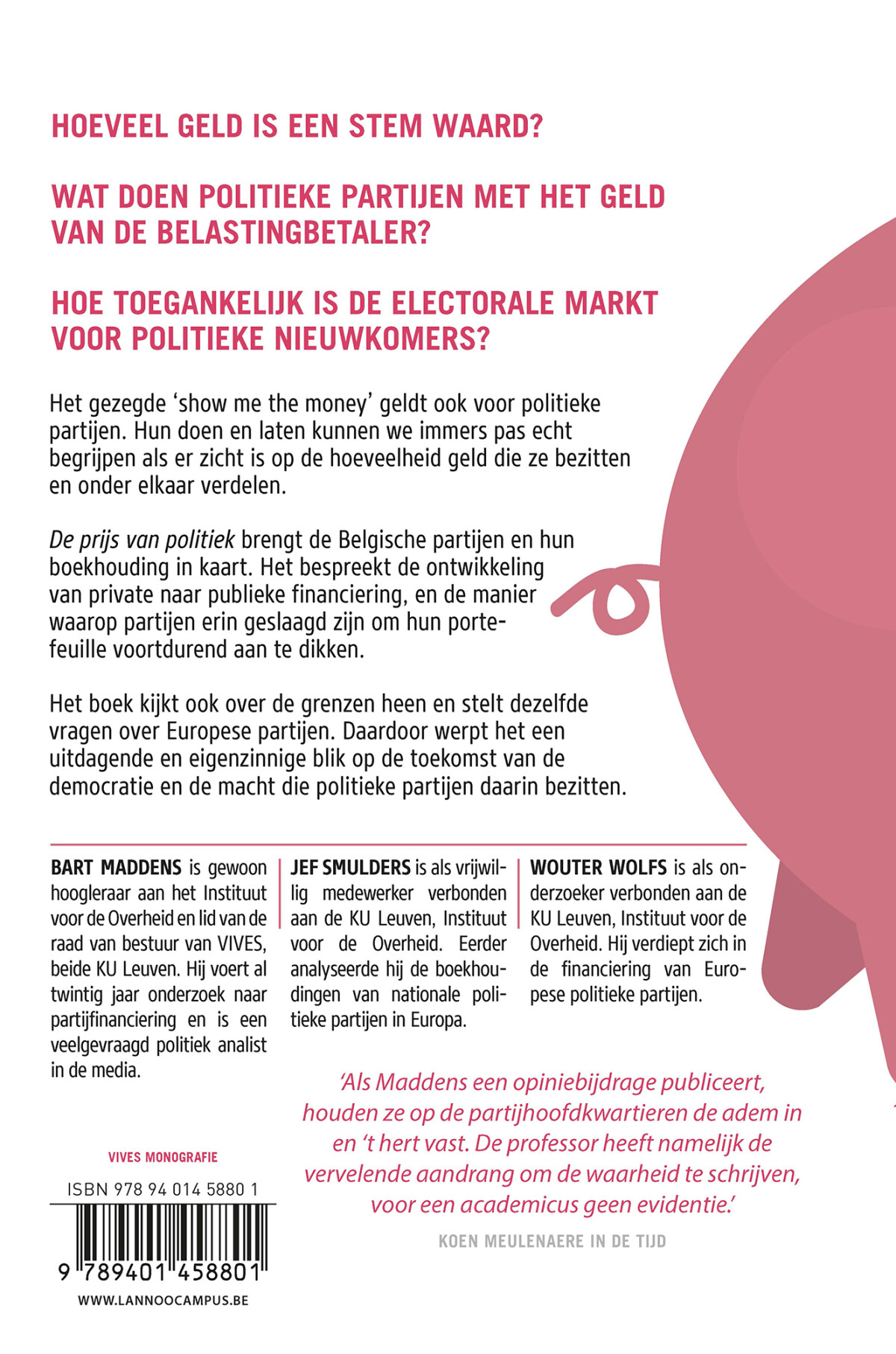 De prijs van politiek achterkant