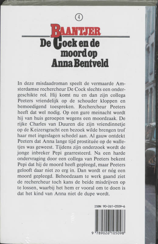 De Cock en de moord op Anna Bentveld / Baantjer / 4 achterkant