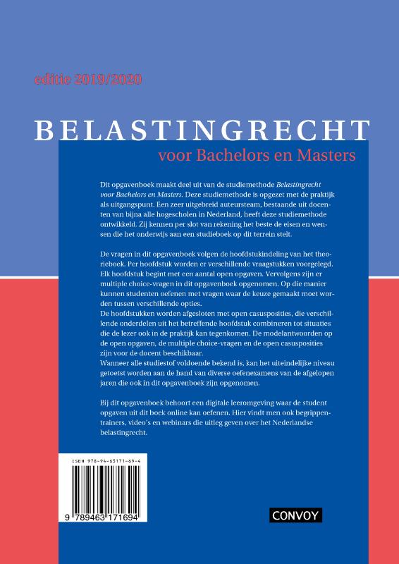 Belastingrecht Bachelors Masters 2019-2020 achterkant