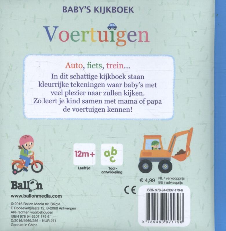 Baby's kijkboek - Voertuigen achterkant