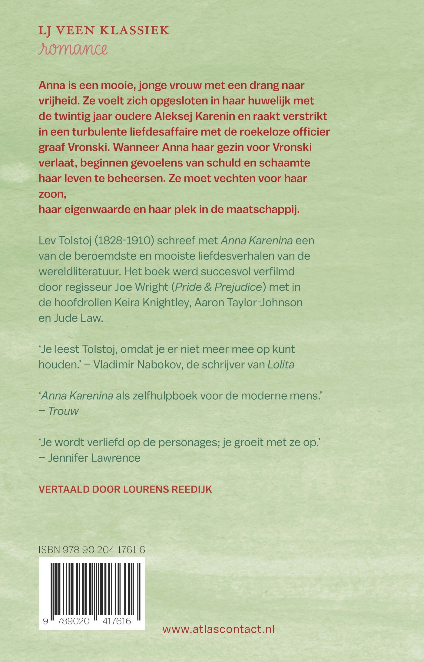Anna Karenina / LJ Veen klassiek achterkant