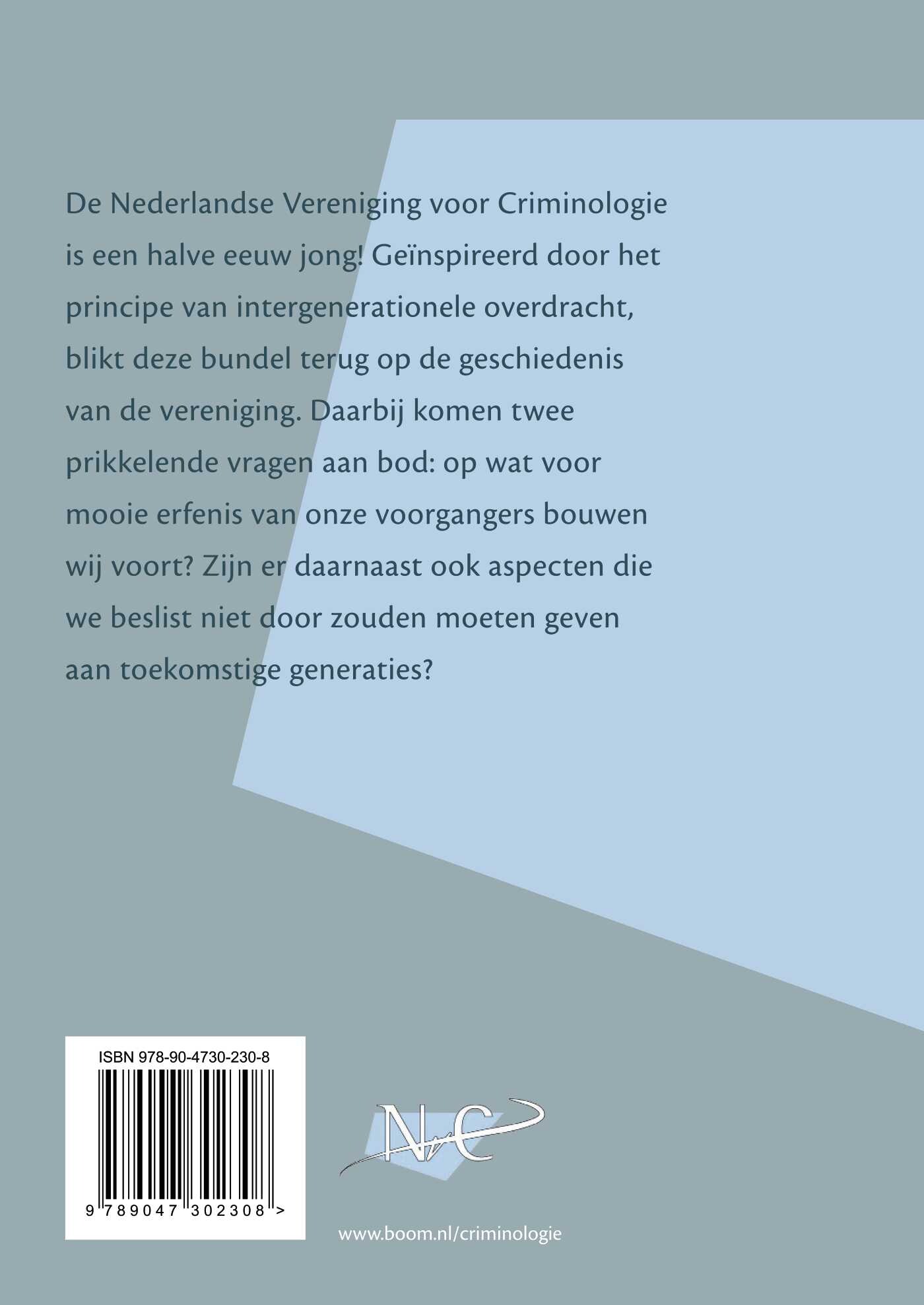 Vijftig jaar Nederlandse Vereniging voor Criminologie achterkant
