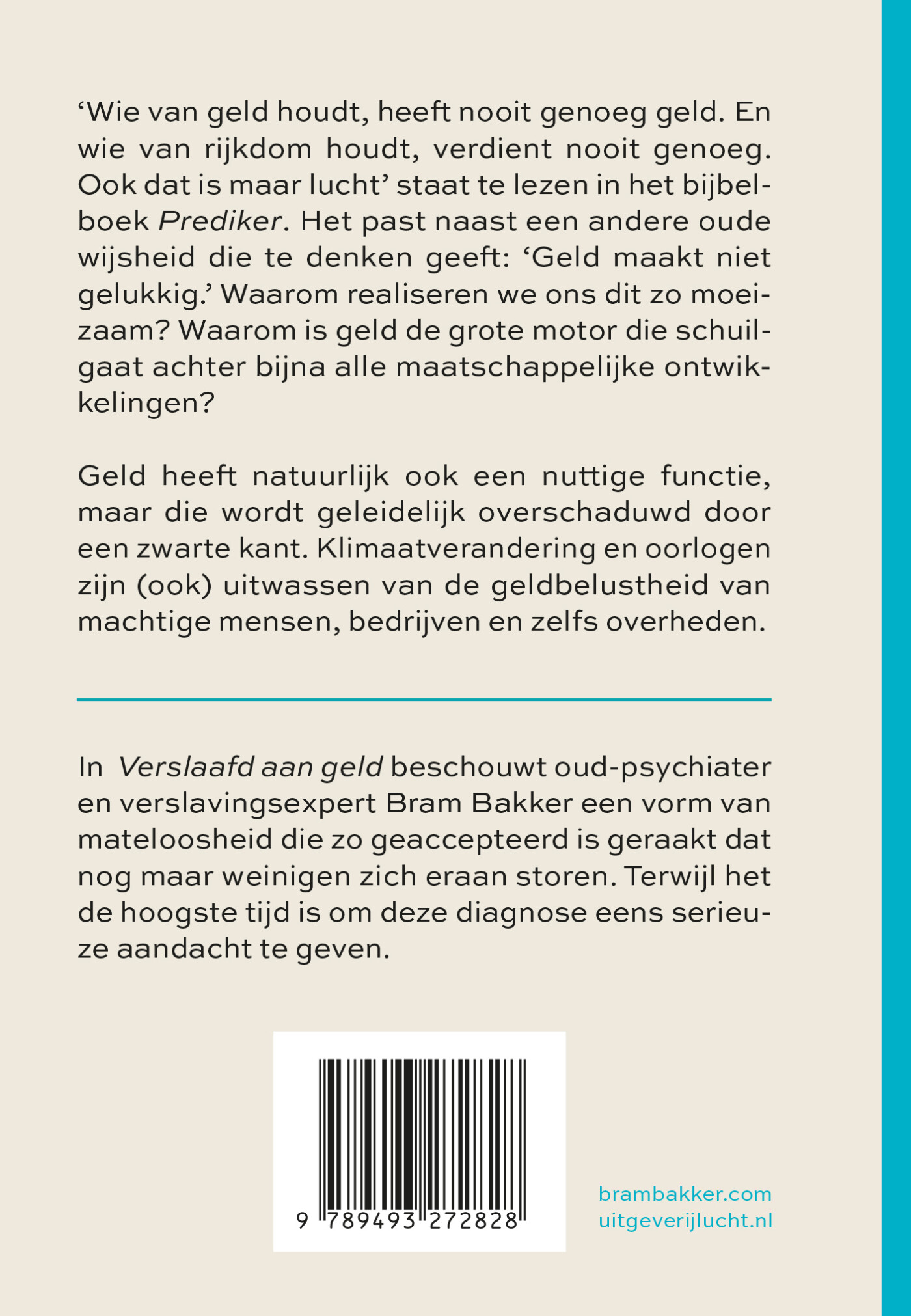 Verslaafd aan geld achterkant