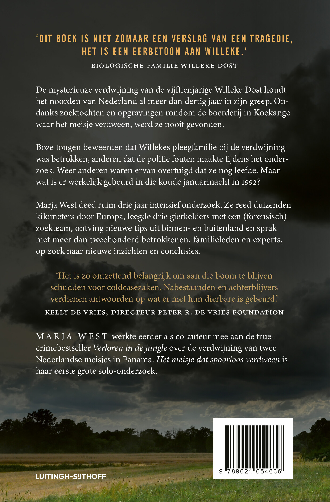 Het meisje dat spoorloos verdween achterkant
