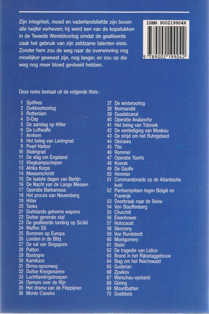 BIBL 2E W.O. 69 MOUNTBATTEN / Bibliotheek van de Tweede Wereldoorlog / 69 achterkant