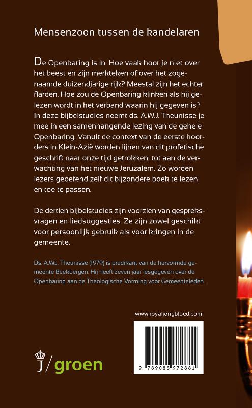 Mensenzoon tussen de kandelaren / Artios Bijbelstudies achterkant