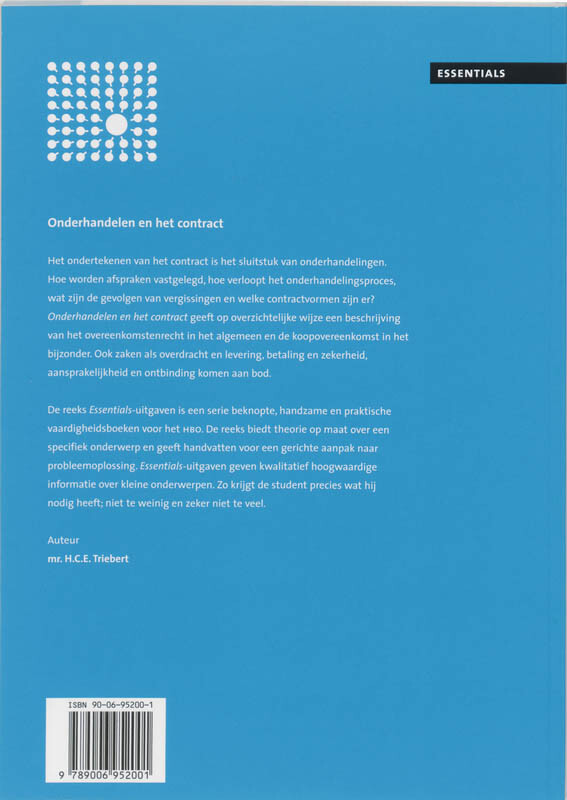 Onderhandelen en het contract / Essentials achterkant
